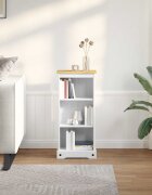 vidaXL Библиотека 46 x 29 x 100 см Солидно борово дърво Бяло
