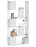 vidaXL Библиотека 5 рафта бяла 805x235x1625 см инженерно дърво