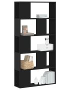 vidaXL Библиотека 5 рафта черна 805x235x1625 см инженерно дърво