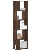 vidaXL Библиотека 5 рафта кафяв дъб 45x235x1625 см инженерно дърво