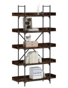 vidaXL Библиотека 5 рафта опушен дъб 100x33x1805 см инженерно дърво