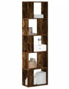 vidaXL Библиотека 5 рафта опушен дъб 45x235x1625 см инженерно дърво