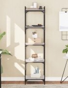 vidaXL Библиотека 5 рафта сив сонома 40x30x154 см инженерно дърво
