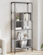 vidaXL Библиотека 5 рафта сив сонома 76x33x1885 см инженерно дърво
