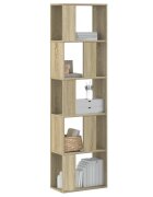 vidaXL Библиотека 5 рафта сонома дъб 45x235x1625 см инженерно дърво