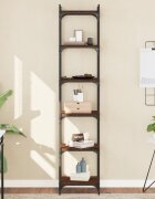 vidaXL Библиотека 6 рафта кафяв дъб 40x30x188 см инженерно дърво