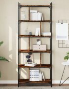vidaXL Библиотека 6 рафта опушен дъб 76x32x192 см инженерно дърво