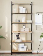 vidaXL Библиотека 6 рафта сонома дъб 76x32x192 см инженерно дърво