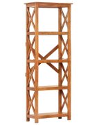 vidaXL Библиотека 60x30x160 см масивно акациево дърво с меден финиш