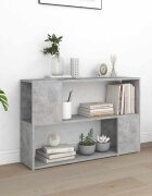 vidaXL Библиотека бетонно сива 100x24x63 см инженерно дърво