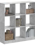 vidaXL Библиотека бетонно сива 102x32x108 см инженерно дърво