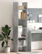 vidaXL Библиотека бетонно сива 40x35x180 см инженерно дърво