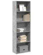 vidaXL Библиотека бетонно сива 60x30x189 см инженерно дърво