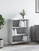 vidaXL Библиотека бетонно сива 695x325x90 см инженерно дърво