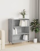 vidaXL Библиотека бетонно сива 695x325x90 см инженерно дърво