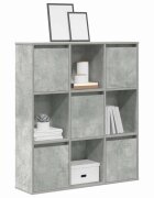 vidaXL Библиотека бетонно сива 89x24x1015 см инженерно дърво