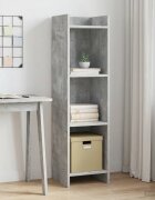 vidaXL Библиотека Бетоново сиво 30 x 30 x 111 см Инженерна дървесина
