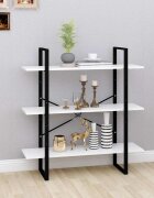 vidaXL Библиотека бял 100x30x105 см инженерно дърво
