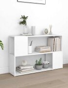 vidaXL Библиотека бяла 100x24x63 см инженерно дърво