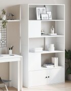 vidaXL Библиотека бяла 100x36x189 см инженерно дърво