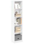 vidaXL Библиотека бяла 40x24x176 см инженерно дърво