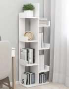 vidaXL Библиотека бяла 48x255x140 см инженерно дърво