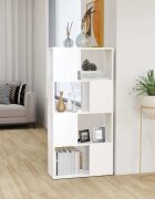 vidaXL Библиотека бяла 60x24x1245 см инженерно дърво