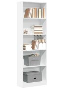 vidaXL Библиотека бяла 60x24x176 см инженерно дърво