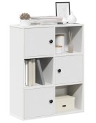 vidaXL Библиотека бяла 60x24x765 см инженерно дърво