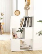 vidaXL Библиотека бяла 60x24x94 см инженерно дърво