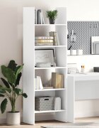 vidaXL Библиотека бяла 60x35x180 см инженерно дърво