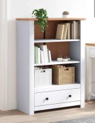 vidaXL Библиотека бяла 80x35x110 см бор масив Panama Range
