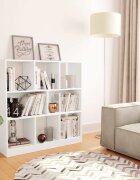 vidaXL Библиотека бяла 975x295x100 см инженерно дърво