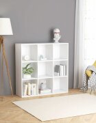 vidaXL Библиотека бяла 98x29x975 см инженерно дърво