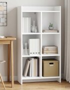 vidaXL Библиотека Бяло 59 x 30 x 111 см Инженерна дървесина