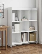 vidaXL Библиотека Бяло 875 x 30 x 111 см Инженерна дървесина