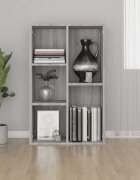 vidaXL Библиотека/бюфет сив сонома 50x25x80 см инженерно дърво