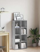 vidaXL Библиотека/бюфет сив сонома 66x30x130 см инженерно дърво