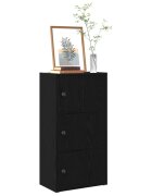 vidaXL Библиотека Черен дъб 40x24x77 см инженерно дърво