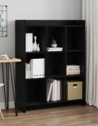 vidaXL Библиотека Черен дъб 875 x 30 x 111 см Инженерна дървесина