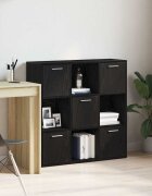 vidaXL Библиотека черен дъб 90x28x90 см инженерно дърво