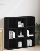vidaXL Библиотека черен дъб 98x29x975 см инженерно дърво