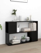 vidaXL Библиотека черна 100x24x63 см инженерно дърво