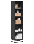 vidaXL Библиотека черна 40x35x1705 см инженерно дърво