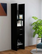 vidaXL Библиотека черна 40x35x180 см инженерно дърво