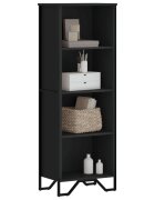 vidaXL Библиотека черна 50x31x1375 см инженерно дърво