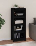 vidaXL Библиотека черна 50x35x1255 см бор масив