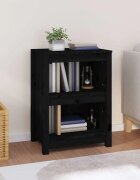 vidaXL Библиотека черна 50x35x68 см бор масив