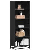 vidaXL Библиотека черна 60x35x1705 см инженерно дърво