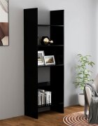 vidaXL Библиотека черна 60x35x180 см инженерно дърво